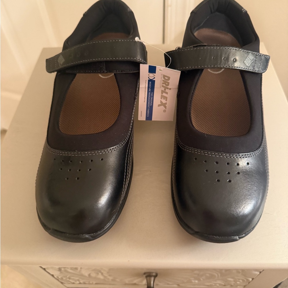 New Drew Black Rose 14375-99 Leather Women's Orthopedic Shoes 9.5